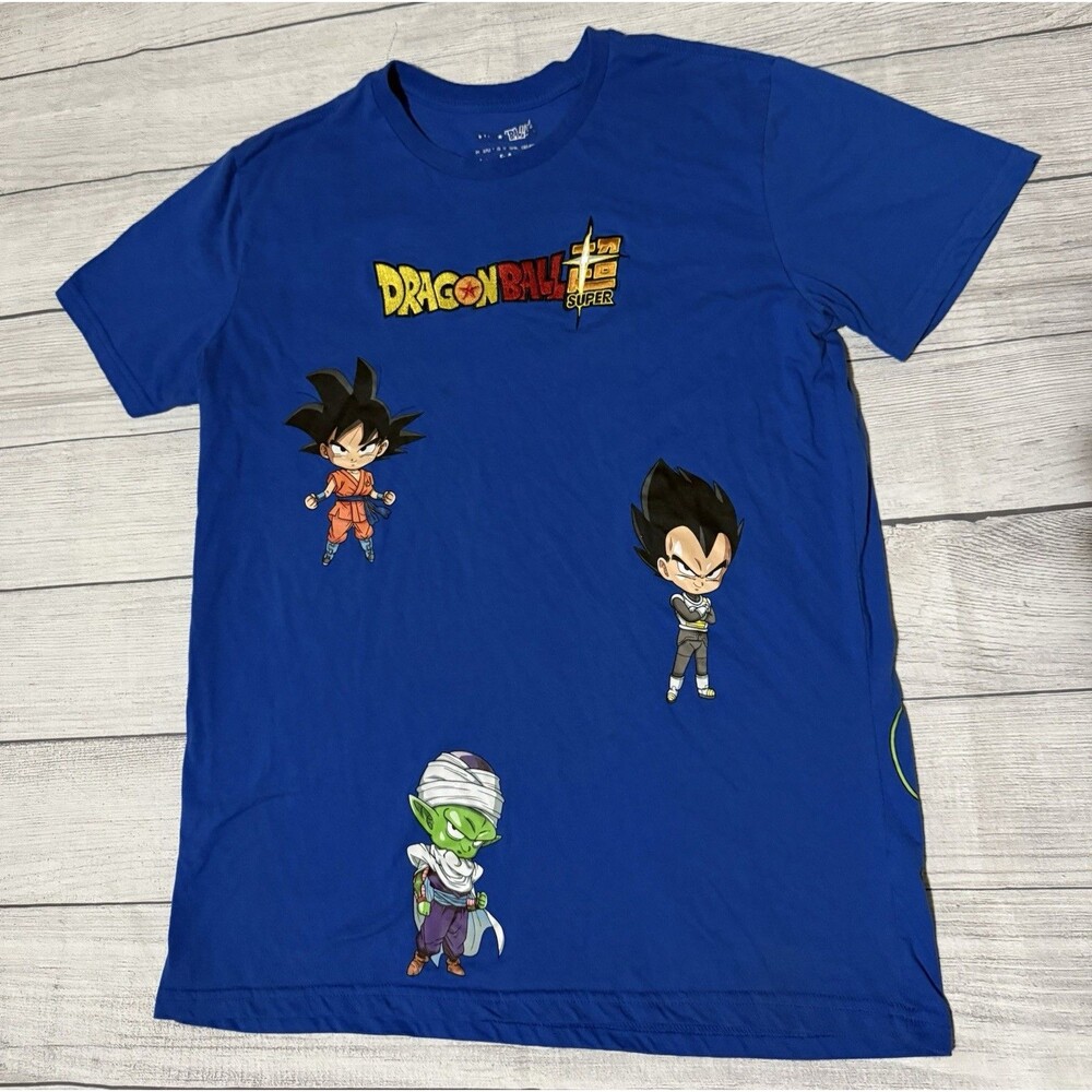 Dragon Ball Super Blue Chibi T Shirt Size Large Goku Piccolo Vegeta Shenron